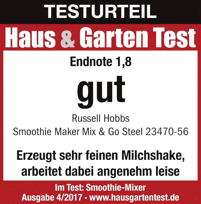 Russell Hobbs Mixer-Standmixer&Smoothie Maker to go[23.500 U/minPower-Motor]inkl.2xMixbehälter600ml