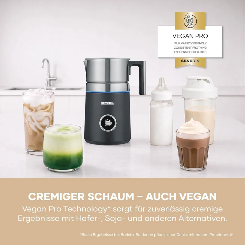 SEVERIN SPUMA 700 PLUS Induktions-Milchaufschäumer, elektrischer Milchaufschäumer ohne Anbrennen, sp