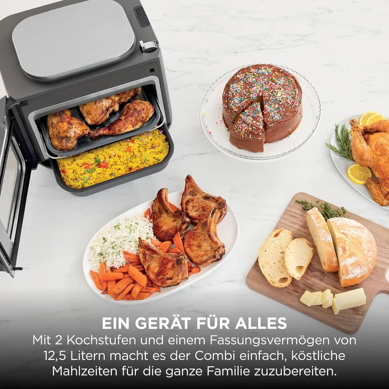 Ninja Combi 12-in-1 Multikocher, Ofen & Heissluftfritteuse, Grau, SFP700EU. | 12 Kochfunktionen, Air