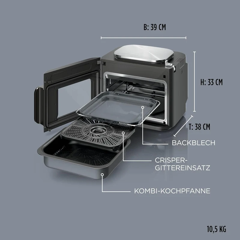 Ninja Combi 12-in-1 Multikocher, Ofen & Heissluftfritteuse, Grau, SFP700EU. | 12 Kochfunktionen, Air