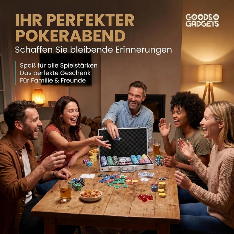 Alu Pokerkoffer 500 Poker-Chips - 12g Metallkern, Profi Pokerset, silber Silber 500 Chips, Silber 50