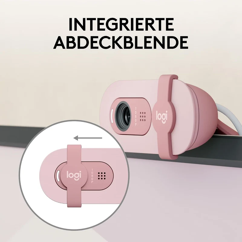 Logitech Brio 100 Full HD-Webcam für Meetings und Streaming, Auto-Lichtausgleich, integriertes Mikro