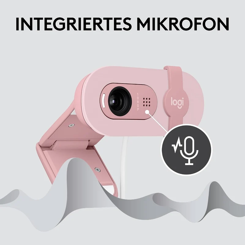 Logitech Brio 100 Full HD-Webcam für Meetings und Streaming, Auto-Lichtausgleich, integriertes Mikro