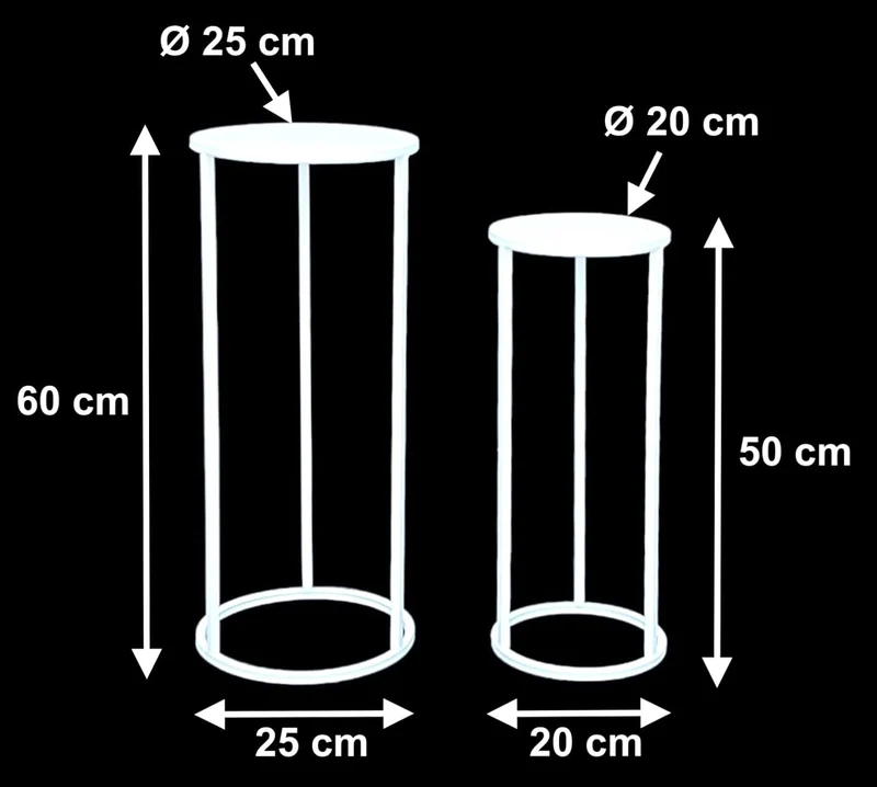 DanDiBo Blumenhocker Metall Weiss Rund Blumenständer Beistelltisch 96483 2er Set Blumensäule Modern