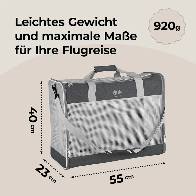 EQUICANI Travel1-Reisetasche für Hunde (grau)