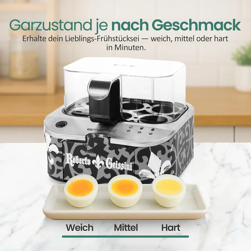 ROBERTO GEISSINI | einzigartiger Eierkocher mit der Stimme von CARMEN GEISS | Limited Edition by EME