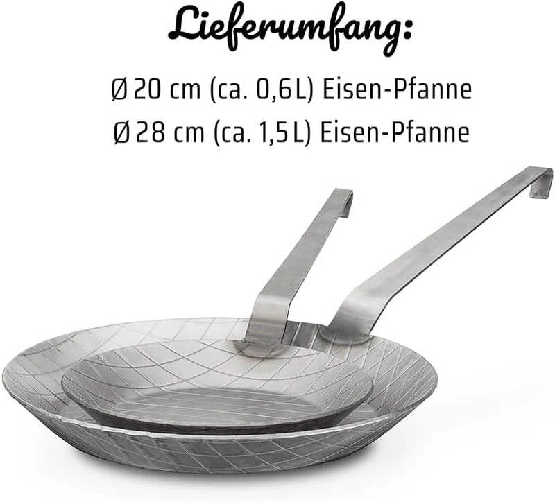 Eisenpfanne geschmiedet, 2er Set