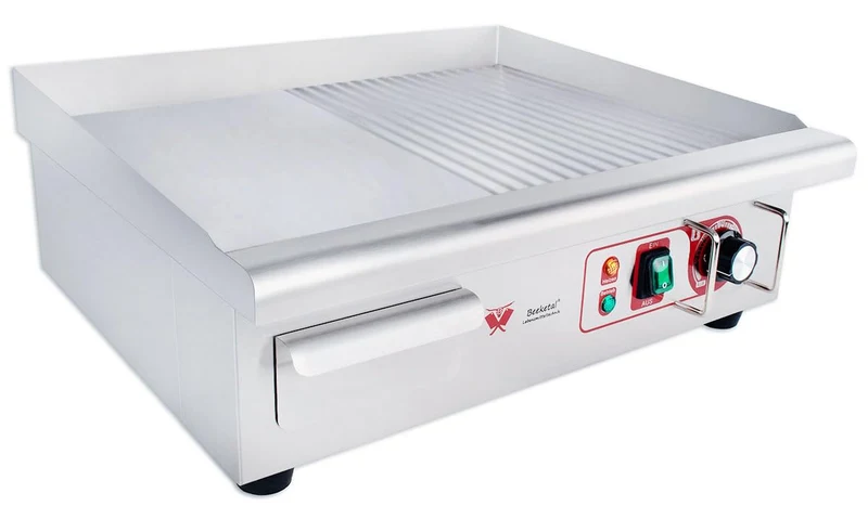 Beeketal 'BGP-IV' Profi Gastro Gusseisen Grillplatte elektrisch mit 55 x 36,5 cm Grillfläche (glatt