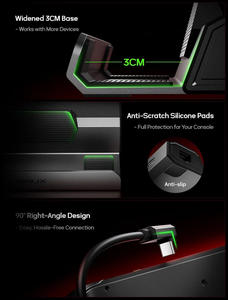 JSAUX Docking Station für Steam Deck, 5-in-1 Steam Deck Dock mit HDMI 2.0 4K@60Hz, Dual USB 2.0, 100