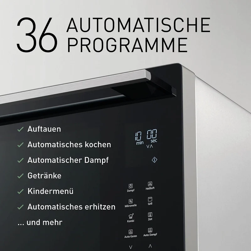 Panasonic NN-CS89LBGPG 4in1 Kombi Mikrowelle Dampfbackofen, 1000, 31 liters, Schwarz-Edelstahl