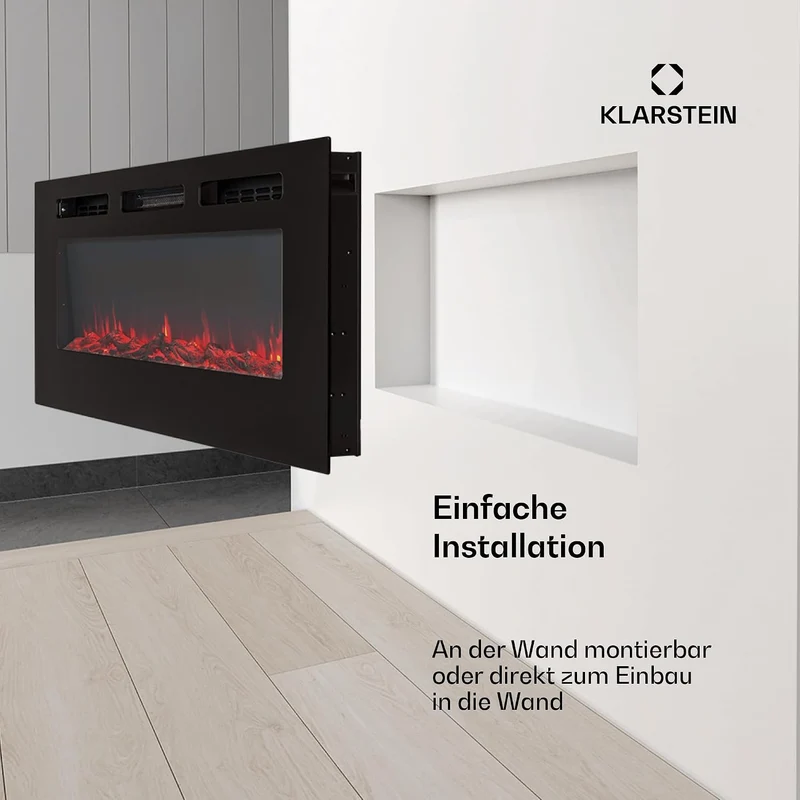 Klarstein Elektrokamin, Elektro Heizungen für Wohnzimmer & Innenräume, Elektrischer Kamin mit LED Fl