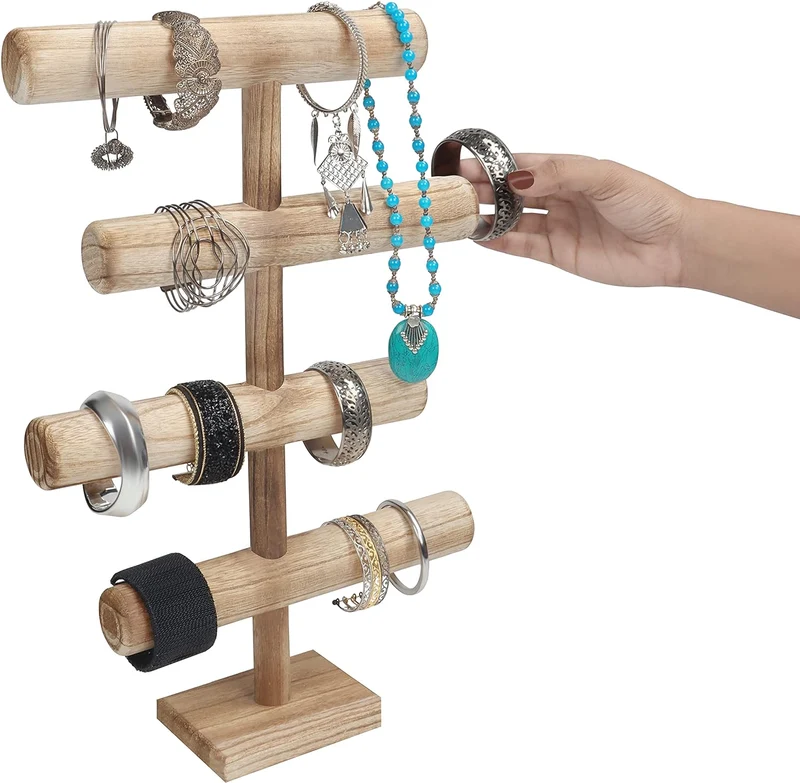 Belle Vous 4 Stufen Schmuck Ständer Holz Ketten Aufbewahrung Schmuck Organizer - 48 cm Hoch - Schmuc