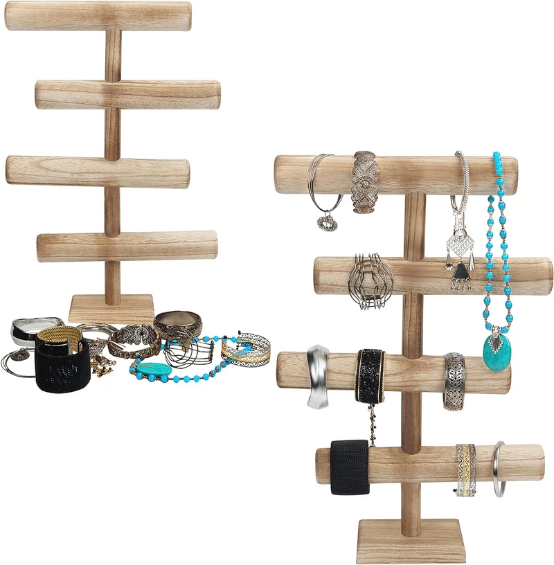 Belle Vous 4 Stufen Schmuck Ständer Holz Ketten Aufbewahrung Schmuck Organizer - 48 cm Hoch - Schmuc