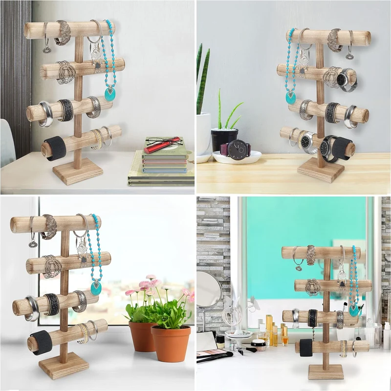 Belle Vous 4 Stufen Schmuck Ständer Holz Ketten Aufbewahrung Schmuck Organizer - 48 cm Hoch - Schmuc