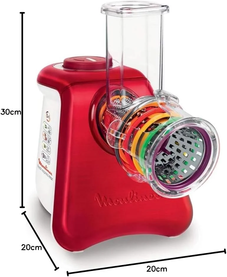 Moulinex dj812510 Reibe und elektrischer Zerkleinerer Fresh Express Max 5 in 1 – Für Reiben, Schneid