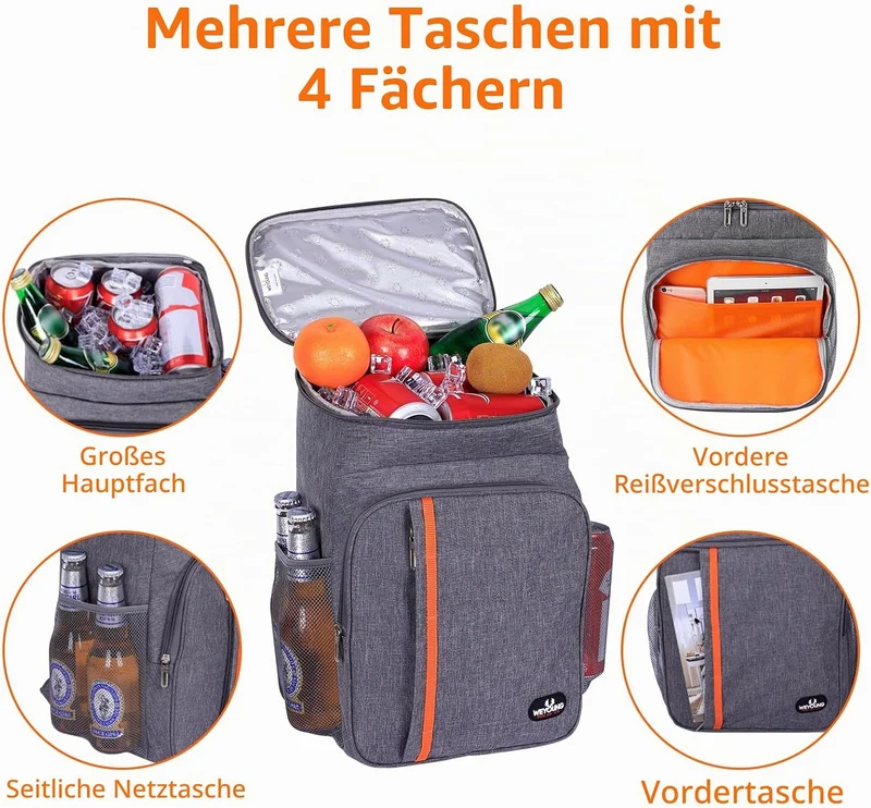22L Kühlrucksack - Gross Kühltasche Picknickrucksack Wasserdichter Rucksack Ultraleicht Rucksäcke Mä