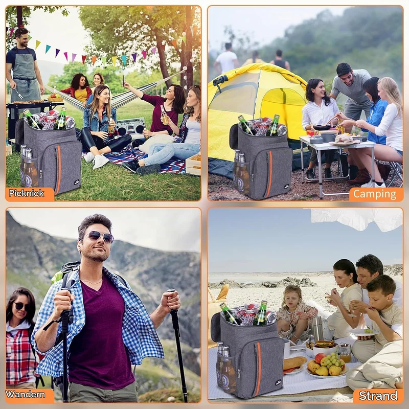 22L Kühlrucksack - Gross Kühltasche Picknickrucksack Wasserdichter Rucksack Ultraleicht Rucksäcke Mä