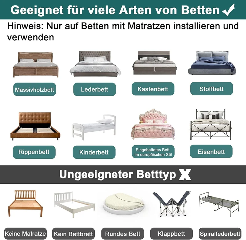 YUENFONG Bettgitter Bettschutzgitter 60cm Rausfallschutz für Kinder Höhenverstellbar Kinderbettgitte