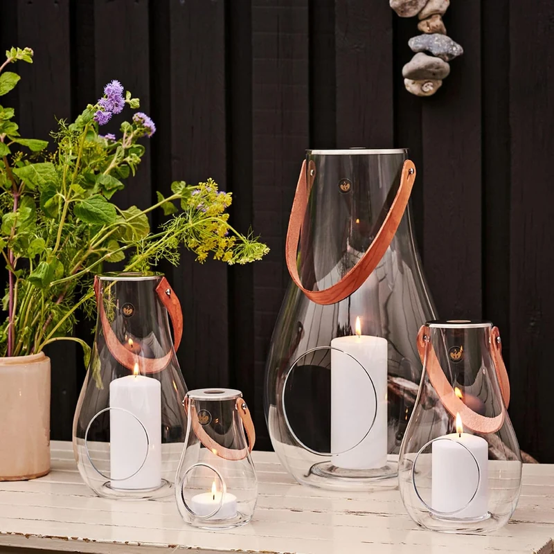 Holmegaard Laterne H16.5 cm Design with Light aus mundgeblasenem Glas, klar Klar H16,5 cm, Klar H16,
