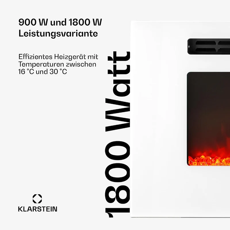 Klarstein Elektrokamin, Elektro Heizungen für Wohnzimmer & Innenräume, Elektrischer Kamin mit LED Fl