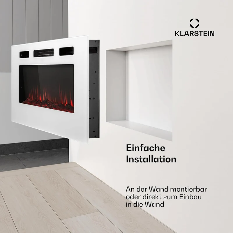 Klarstein Elektrokamin, Elektro Heizungen für Wohnzimmer & Innenräume, Elektrischer Kamin mit LED Fl