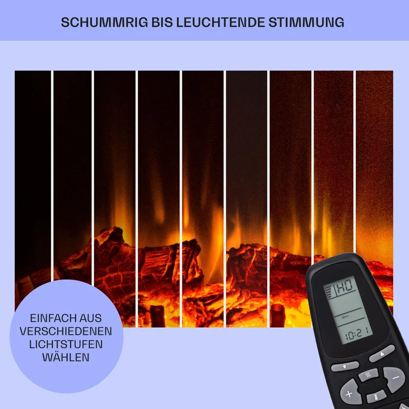Klarstein Elektrokamin, Elektro Heizungen für Wohnzimmer & Innenräume, Elektrischer Kamin mit LED Fl