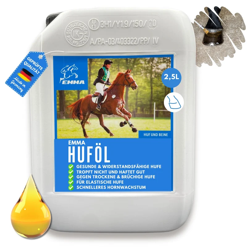 EMMA Huföl Pferde Kanister 2,5L Hufbalsam Pferde - Huffett Pferde I Hufpflege Hufe & Strahl I gegen