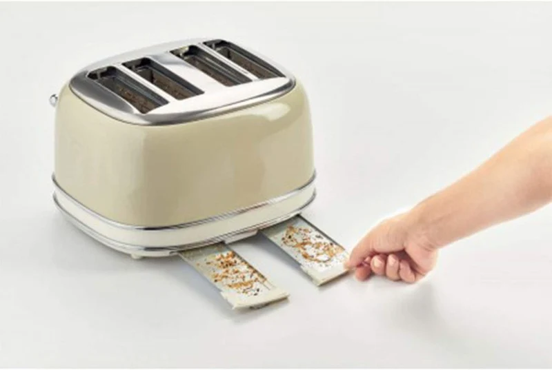 Ariete,156 Toaster im Vintage-Design für 4 Scheiben, 1600 W, 6 Toaststufen, aus lackiertem Edelstahl