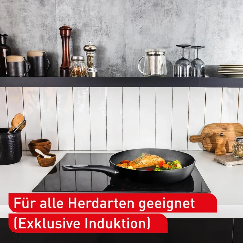Tefal Hard Titanium Essential Bratpfanne 28 cm *+/- 0,5 cm, Antihaftversiegelung, Thermo-Signal bei