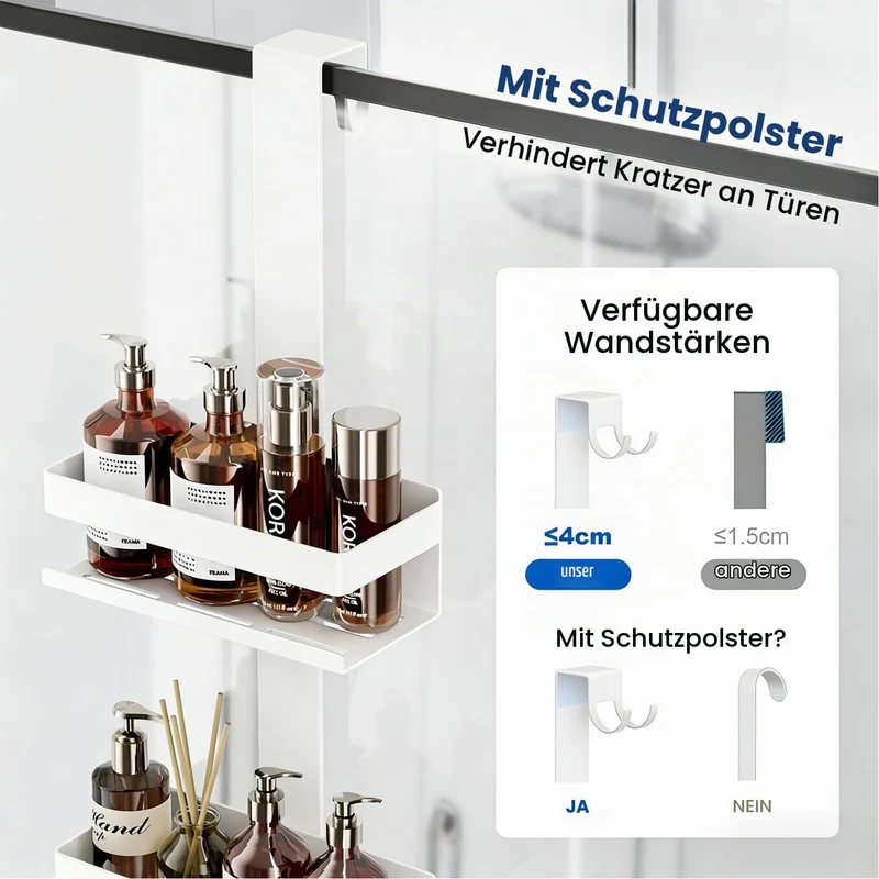 Duschablage ohne Bohren Badezimmer Organizer, Badregal Duschregal ohne Bohren, Duschablage zum Hänge
