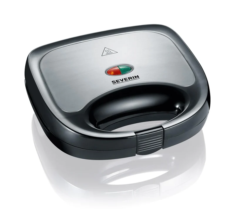 SEVERIN Sandwich-Toaster, Sandwichplatte, 600 W, SA 2969, Edelstahl/Schwarz Noir/Inox Brossé Single