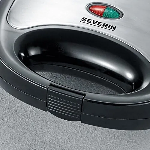 SEVERIN Sandwich-Toaster, Sandwichplatte, 600 W, SA 2969, Edelstahl/Schwarz Noir/Inox Brossé Single