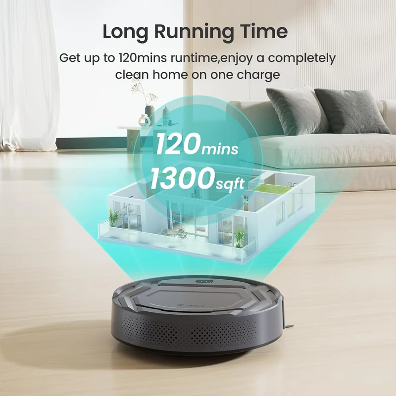 Lefant Saugroboter, Superschlank WLAN Roboterstaubsauger, Kompatibel mit Alexa Sprachsteuerung, Stau