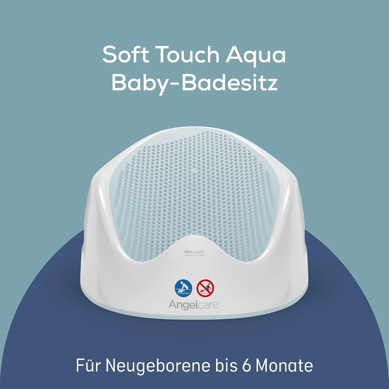 Angelcare ergonomischer Badesitz für die grosse Badewanne oder Dusche, Light Aqua, angenehm weiche L