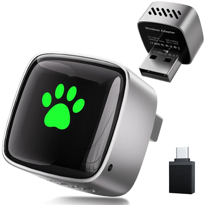 CarPlay Wireless Adapter für Apple 2026 Upgrade, Wired zu Wireless CarPlay, USB & Type-C Dual-Port,