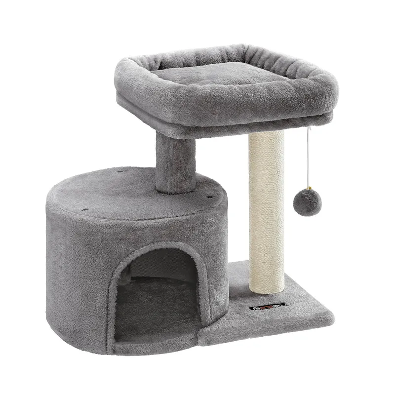 Feandrea Kratzbaum klein, Katzenbaum mit Sisalstamm, Katzenkratzbaum mit gepolsterter Plattforme, fü