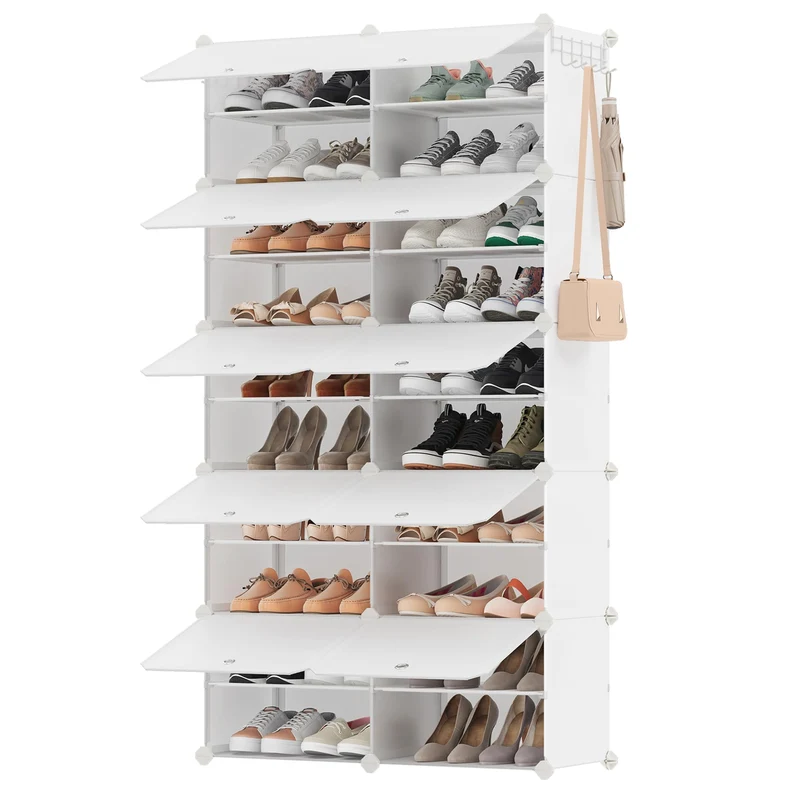 SONGMICS Schuhregal, Schuhschrank, für Garderobe und Eingangsbereich, anpassbar, 10 Fächer, für bis