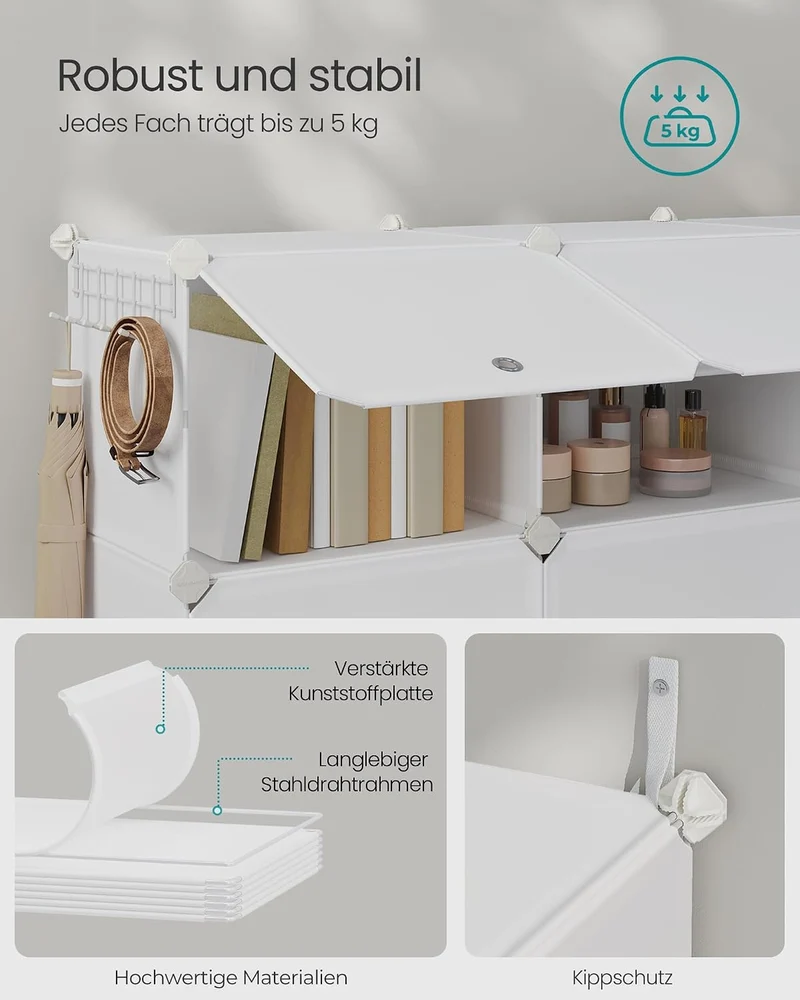 SONGMICS Schuhregal, Schuhschrank, für Garderobe und Eingangsbereich, anpassbar, 10 Fächer, für bis