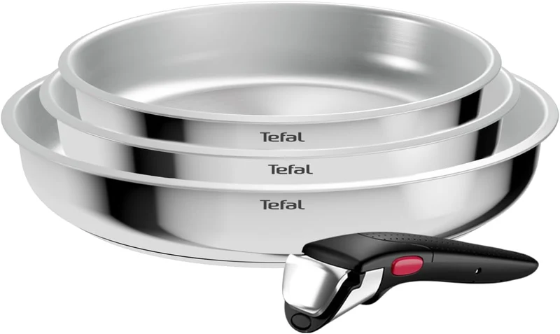 Tefal Ingenio Comfort Max 4-tlg. Pfannen-Set, extrastarker Boden, unversiegelt, platzsparend, Thermo