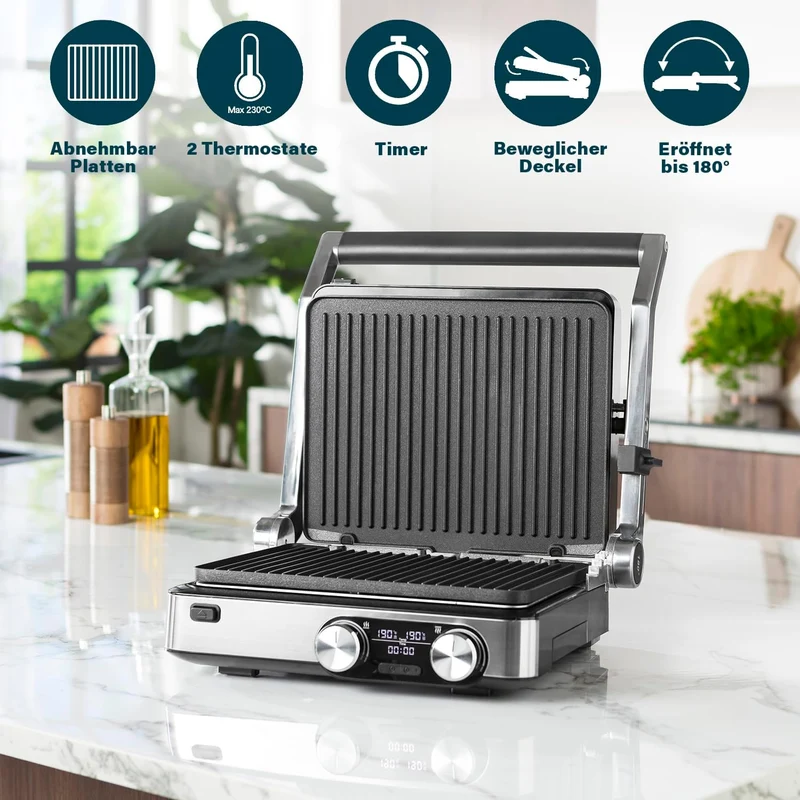Princess 117310 Digital Grill Master Pro - Tischgrill - 2 einstellbare Thermostate - Digitales Bedie