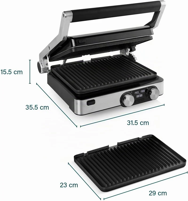 Princess 117310 Digital Grill Master Pro - Tischgrill - 2 einstellbare Thermostate - Digitales Bedie