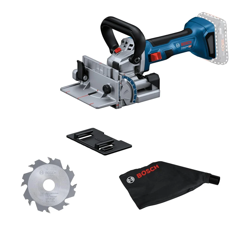 Bosch Professional 18V System Akku-Flachdübelfräse GFF 18V-22 (inkl. Scheibenfräser Ø 105 mm, Staubb