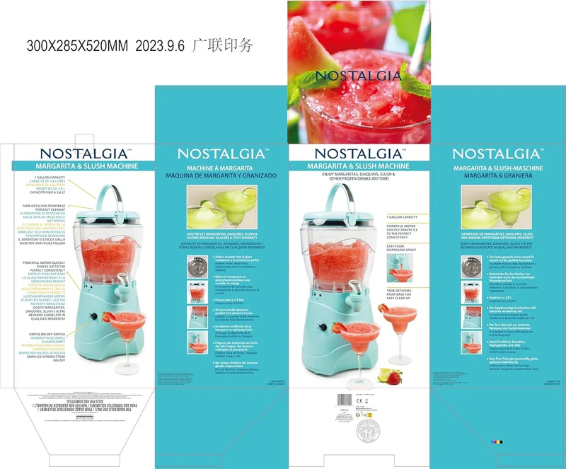 Nostalgia Gefrorene Getränkemaschine und Margarita-Maschine für Zuhause - 3,7 L, Slushy-Maschine mit