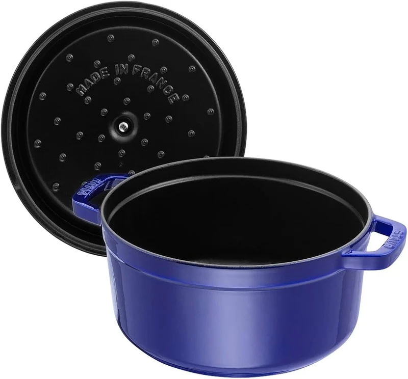 STAUB Gusseisen Bräter/Cocotte, Rund 26 cm, 5 L, Aromaregen Funktion, Für alle Herdarten geeignet, D