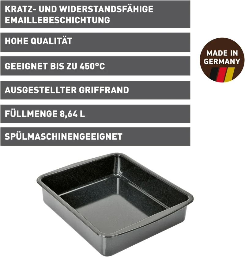 Original Kaiser Inspiration Lasagne Auflaufform gross, 36 x 30 x 8 cm, Ofenform antihaftbeschichtet,