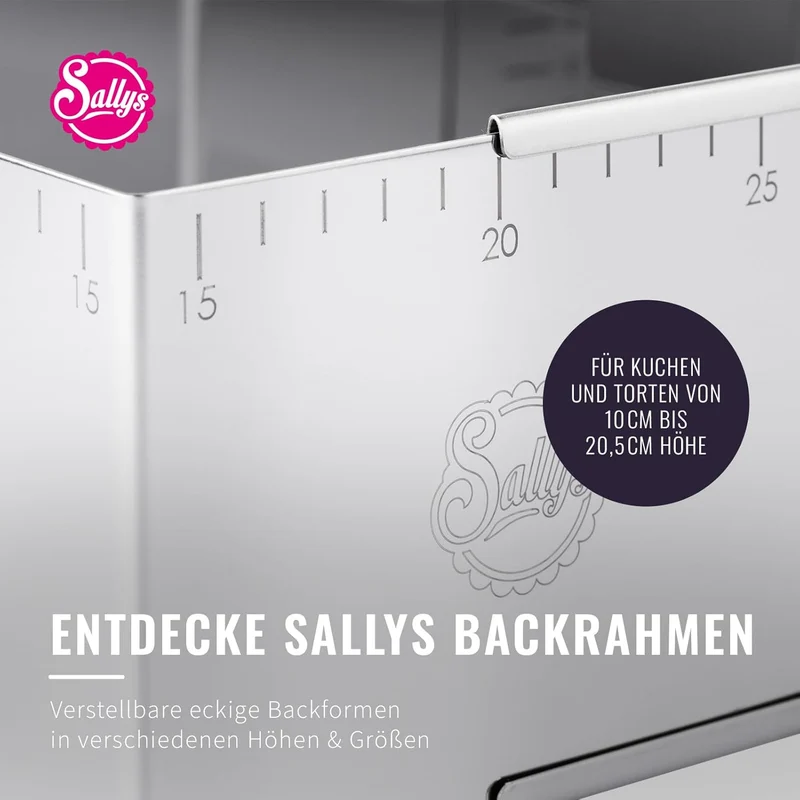 Sallys Backform Backring Tortenring rund rechteckig eckig verschiedene Grössen und Formen (Backrahme