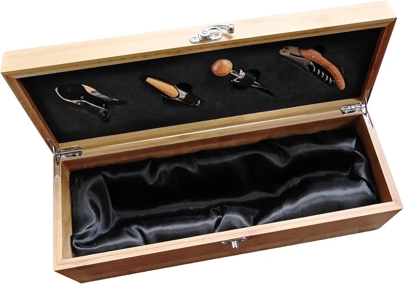 CASE ELEGANCE Wein Geschenk Box - Weinzubehör für 0,7 Liter Flaschen - Dekantierset Sommelier Set -