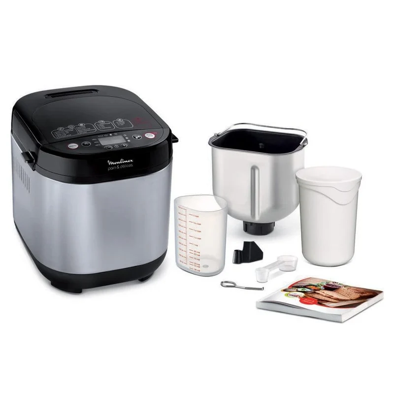 Moulinex Brot/Flower Delight Brotbackautomat mit Funktion Joghurt Metall/schwarz 1 kg