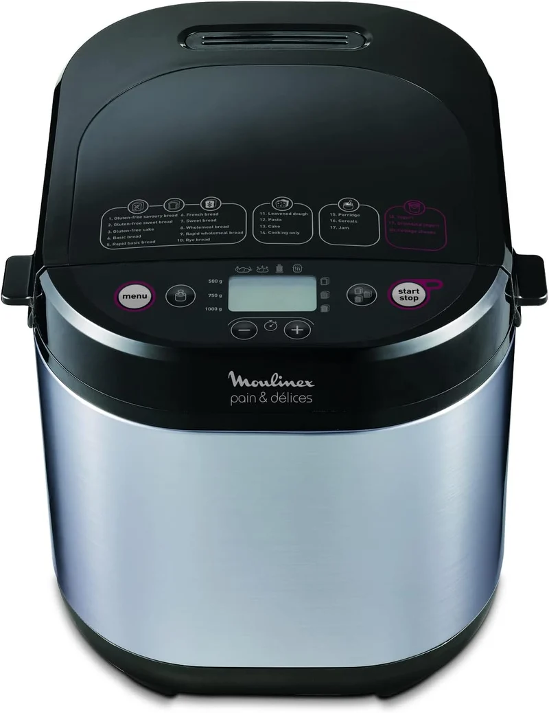 Moulinex Brot/Flower Delight Brotbackautomat mit Funktion Joghurt Metall/schwarz 1 kg