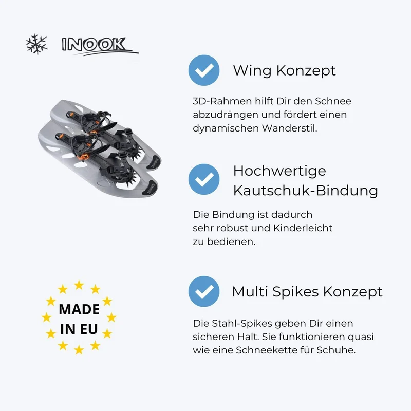 Inook Big E-XTREM Schneeschuhe I Marken Schneeschuhe I EU 36-51 I Schneeschuh mit praktischer Schnee